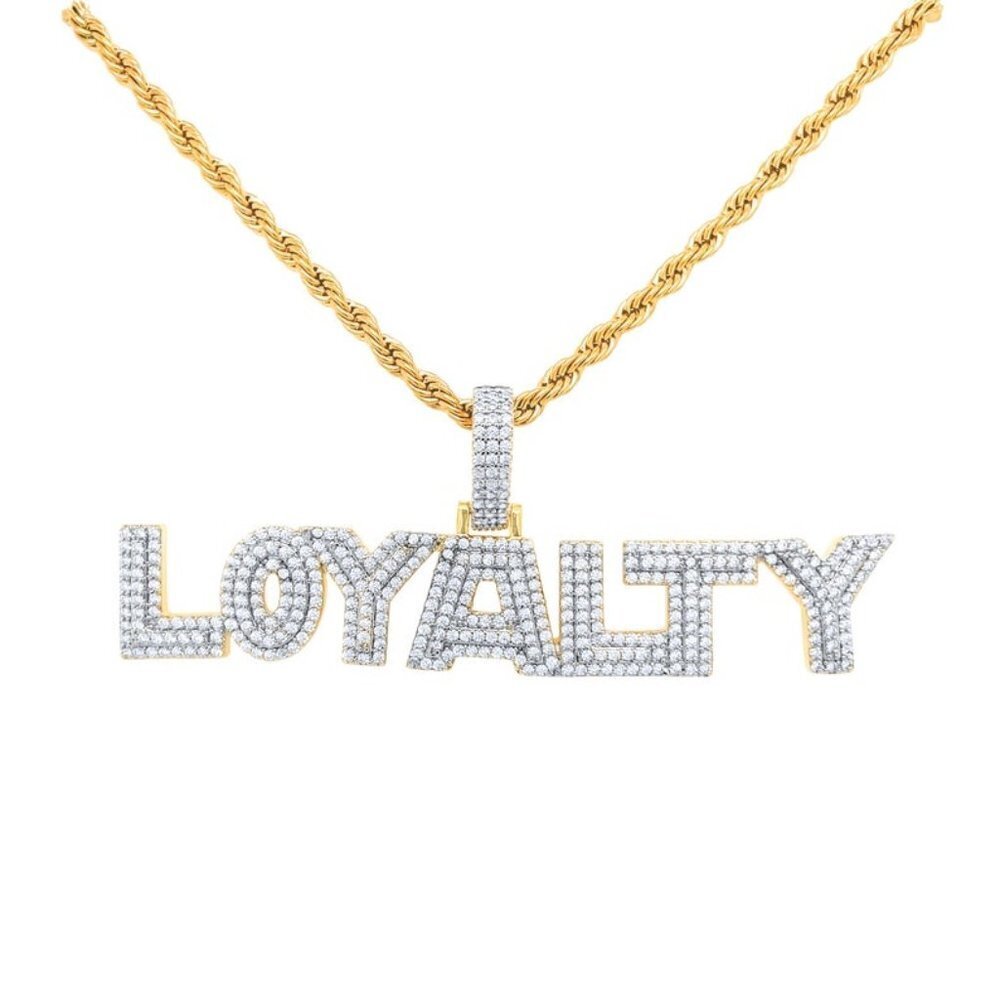 COPY - 14k Gold Finish Loyalty Pendant Simulated …